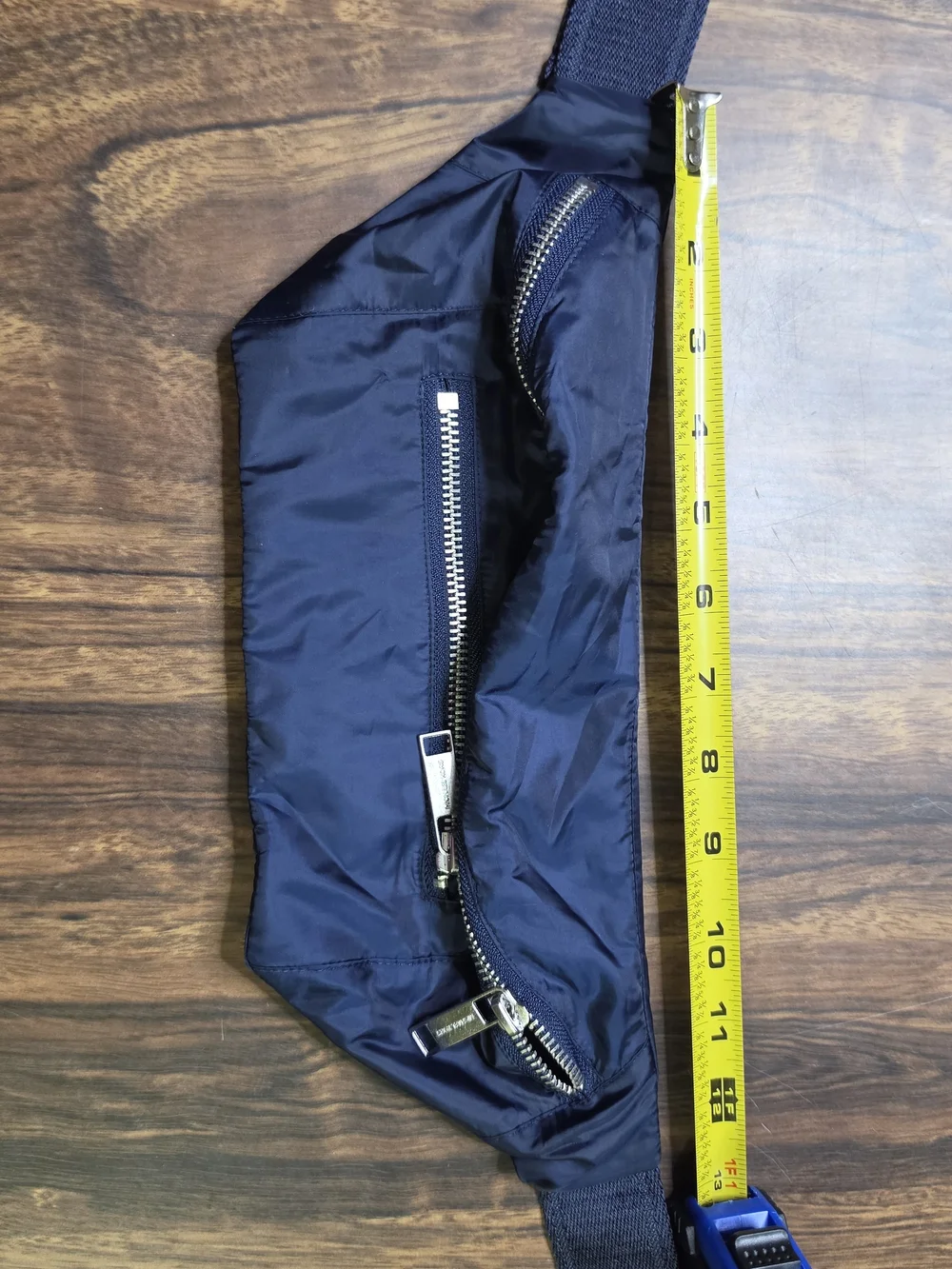 Michael Kors Navy Blue Nylon Crossbody Belt Bag Fanny Pack Silver Buckle